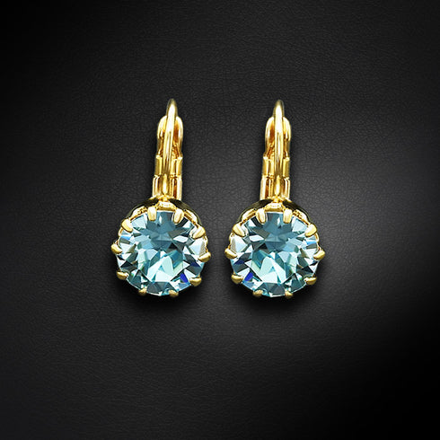 Auskarai "Spindintis Akvamarinas" su Swarovski™ kristalais